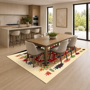 Tapis RUGS DEPOT LXDP-0163 en gros, rouge bordeaux, style bohème tribal, imprimé numériquement, lavable en machine, en chenille, antidérapant - Product Image 4