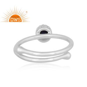 Nouvel arrivage de bagues empilables en argent sterling fin avec pierres précieuses lapis-lazuli naturelles Fabricant de bijoux de créateur - Product Image 4