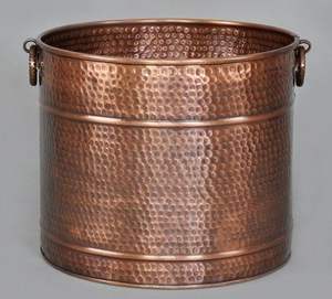 Rustic Style Brass <b>Planter</b> with Antique <b>Gold</b> Detailing Designed for Indoor Spaces Seeking Sophisticated Vintage Decor - Product Image 2