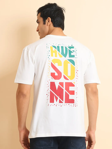 T-shirt classique oversize à manches mi-longues en coton 100% col rond avec impression confort et style ultimes en brun boue - Product Image 6