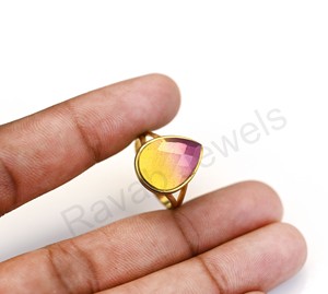 Wholesale Bio Color Tourmaline Oval 10x14mm Fine <b>Ring</b> Jewelry 925 <b>Sterling</b> <b>Silver</b> Eternity Vermeil Partywear Gift for Women - Product Image 3
