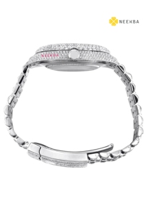 Montre Moissanite élégante et abordable, montre analogique Moissanite de style classique, montre en diamant à buste sertie à la main 100% pour hommes - Product Image 4