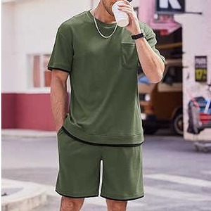 2025 survêtement d'été avec logo personnalisé vêtements pour hommes ensembles chemise et short à manches courtes adultes vêtements d'été personnalisables pour hommes - Product Image 6