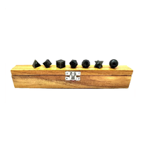 Lot de Solides Platoniques Naturels en Aventurine Grise avec Boîte en Bois – Pierres de Guérison en Cristal pour la Géométrie Sacrée