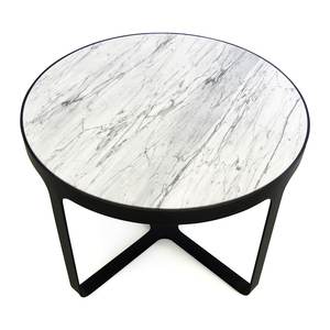 Mesa Moderna Gio de Mármol Natural con Superficie de Mármol y Estructura Metálica, Dos Opciones de Tamaño para Áreas de Estar - Product Image 2