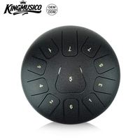 12 Inch 11 Notes Carbon Steel Tongue Drum Handpan Percussion Instrument with Mallet Bag Gloves Music Book for Meditation Yoga