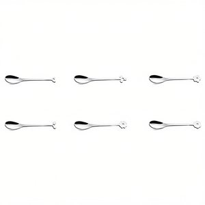 Juego de 6 Cucharas de Café de Acero Inoxidable Cromado Pulido (11.2cm) CADEAU PL6100CD para Té y Café - Product Image 2