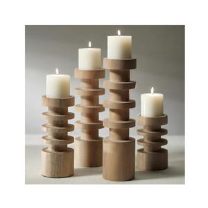 Support à bougies en bois de luxe pour la décoration de la table basse du salon, aspect artisanal, écologique, utilisation pour Noël - Product Image 3