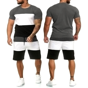 Ensemble short décontracté en coton respirant pour hommes-Short et sweat d'été en gros avec t-shirt à manches courtes - Product Image 4