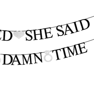 Wedding <b>Banners</b> Decorative Flag <b>Banner</b> with Glitter Tassel for Wedding <b>Party</b> Supplies - Product Image 6