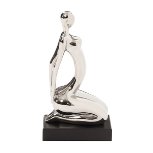 Modern Callisto Abstract Silver Statuary Home Decor Art Decor Style Tabletop <b>Ornament</b> for Living Room Bedroom or Office <b>Desk</b> - Product Image 6