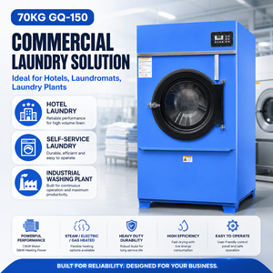 เครื่องอบผ้าอุตสาหกรรม GQ-150 ขนาด 70 กก. 36 กิโลวัตต์ 380 โวลต์ ใช้ไอน้ำ ไฟฟ้า และแก๊ส สำหรับธุรกิจซักรีด - Product Image 5