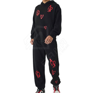 Chándal de hombre con logotipo personalizado de fábrica de Pakistán, conjuntos de Jogger de marca privada, chándales Premium de algodón tejido - Product Image 1