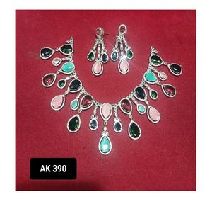 American Diamond AD Designer Collier avec boucle d'oreille - Product Image 1