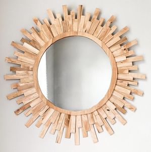 Vente chaude En Bois Sunburst Miroir Boho Rustique Rond Mur Miroir pour Salon À La Main Décoratif Bâton Cadre Miroir - Product Image 1