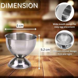 Soportes para huevos de acero inoxidable de calidad superior Copas para huevos creativas en forma de copa de vino Utensilios de cocina Estante para huevos Teppanyaki - Product Image 5