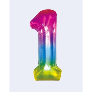 Ballon de fête multicolore numéro N1 80cm, lot de 12 - Product Image 1