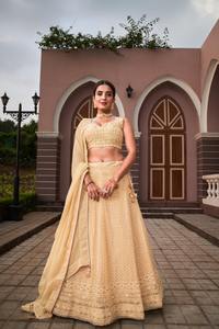 มาใหม่ล่าสุด georgette lucknowi พร้อมเลื่อมทำงานเสื้อเบลาส์อินเดีย lehenga และผู้ส่งออก dupatta - Product Image 6