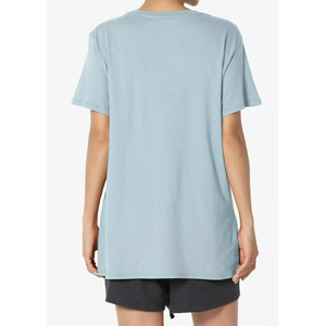 Haute qualité personnalisé hommes surdimensionné 100% coton T-Shirt uni couleur unie court col rond Long Jersey tissu lavé Techniques - Product Image 4