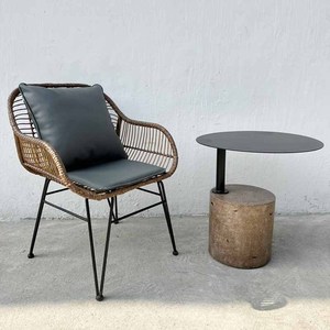 Outdoor Garden <b>Chair</b> TTG001 Rattan-Look Plastic with Iron Metal for Patio or Yard - Product Image 2
