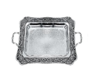 ถาดเสิร์ฟโลหะทองเหลืองดีไซน์โบราณปรับรูปร่างและขนาดได้สำหรับใช้ในบ้านหรือในอาหาร - Product Image 3