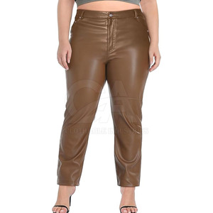 Vêtements en gros Pantalon en cuir taille haute couleur personnalisée pour femmes Pantalon en cuir pour femmes Mode automne hiver - Product Image 1