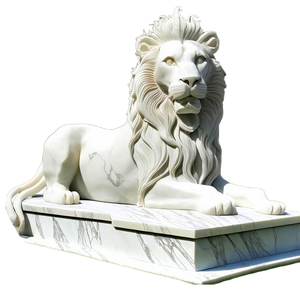 Craftati a mano in marmo naturale leone sculture grandi all'aperto <span class=keywords><strong>pietra</strong></span> decorativa <span class=keywords><strong>statue</strong></span> di animali per giardini Premium <span class=keywords><strong>pietra</strong></span> artigianato - Product Image 6