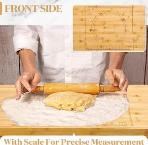 Tabla de cortar de madera reversible, tabla de cortar de madera grande con medidas grabadas para cocina, tabla de cortar resistente - Product Image 5