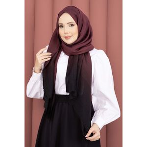 Modern Gradient Burgundy <b>Scarf</b> Series Polyester Modal Long Fashion Style Digital Printed Striped Solid Color Pattern for Summer - Product Image 3