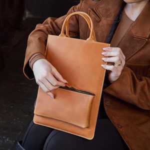 Full Grain Genuine <b>Leather</b> Durable Portable <b>Laptop</b> <b>Sleeve</b> Handmade for Professionals Travel and Study Use GLS-0277 - Product Image 2