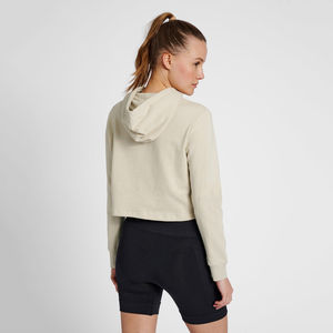Color Block Crop con capucha y moda mujer Crop Top último diseño Crop Hoodies transpirable gimnasio desgaste mujeres sudaderas con capucha - Product Image 2