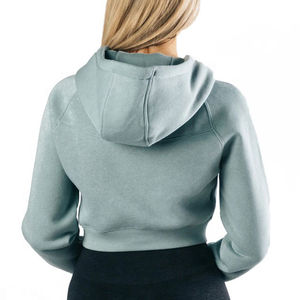 Sudadera Corta con Capucha Bordada de Alta Calidad para Mujer, Manga Larga, Estampado de Letras, Estilo Holgado, Ropa Urbana para Invierno, OEM 2025 - Product Image 4