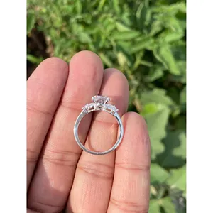 Natural Crystal Quartz Ring 925 Sterling Silver Handmade Gemstone Ring Wholesale Jewelry Supplier - Product Image 5