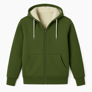 Veste à capuche zippée pour hommes, sweat-shirt à capuche d'hiver, confortable, décontracté pour l'extérieur, pour la saison froide - Product Image 4