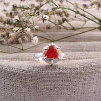 Opale de feu mexicaine belle apparence 925 bague en argent fait à la main conception bijoux anneau opale de feu naturel vente en gros bijoux de haute qualité