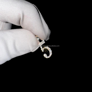 เครื่องประดับเพชรมอยส์ซอไนต์สีขาวทอง14K แข็งแข็งส่วนบุคคลหมายเลขวันที่ระลึกสร้อยคอเพชรขนาดเล็กของขวัญจี้ - Product Image 1