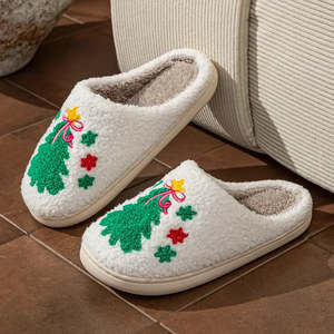 Winter <b>Shoes</b> with Christmas <b>Tree</b> Design Closed-Toe EVA Outsole - Product Image 5