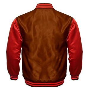 Veste bomber varsity pour homme en satin rouge, légère, coupe personnalisée, style streetwear, vêtement d'extérieur pour homme - Product Image 6