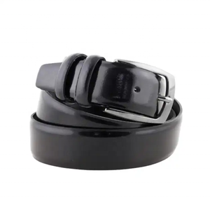 Ceintures en cuir véritable noir brillant de luxe faites à la main, de haute qualité, de 35 mm de large, style italien, faciles à enfiler, pour hommes 2026 - Product Image 1