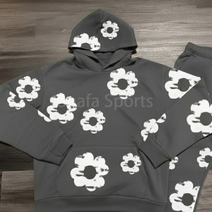 Ensemble de survêtement en denim imprimé à la mode, avec capuche, pour l'hiver, survêtement décontracté et léger - Product Image 6