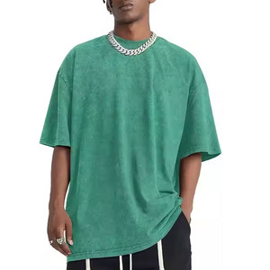 Acid เสื้อยืดเปล่าสำหรับผู้ชายเสื้อยืดผ้าฝ้าย100% 300แกรมเสื้อยืดทรงแบ็กกี้ธรรมดาเสื้อยืดโอเวอร์ไซส์ - Product Image 2