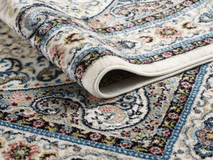 Tapis turc de luxe fait à la machine, bleu Shiraz, qualité supérieure, pour salon, fabriqué à Gaziantep. - Product Image 2