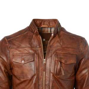 Veste en cuir d'hiver pour hommes de haute qualité sur mesure Vente en gros Service OEM Veste en cuir de meilleure qualité en tissu pour hommes - Product Image 4