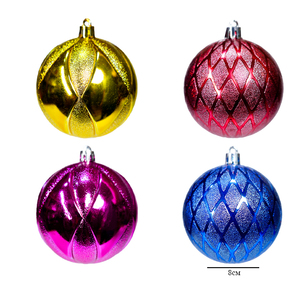 ชุดเครื่องประดับต้นคริสต์มาสขนาด 8 ซม. 6 ชิ้น รูปทรงและสีสันหลากหลาย - Product Image 2