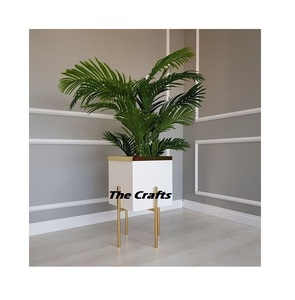 Two Different Size <b>Planters</b> In Metal Black Color Plants Pots With Designer Stand For Hotel And <b>Garden</b> Decor - Product Image 4