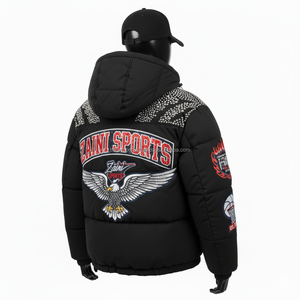 Veste d'hiver élégante pour femmes Tissu épais en polyester Noir matelassé Design Logo personnalisé Vestes d'hiver pour femmes - Product Image 5