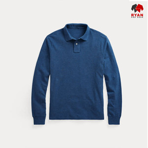 RYAN PRO GEAR Chemises polo pour hommes personnalisées Logo personnalisé sur le devant Tissu en viscose/polyester tricoté anti-froissement Manches longues Service OEM - Product Image 4
