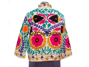 Chaqueta Bomber de Verano/Invierno para Mujer, Bordado Indio Suzani, Patrón Floral, 100% Algodón, Forro Ecológico, Secado Rápido - Product Image 5