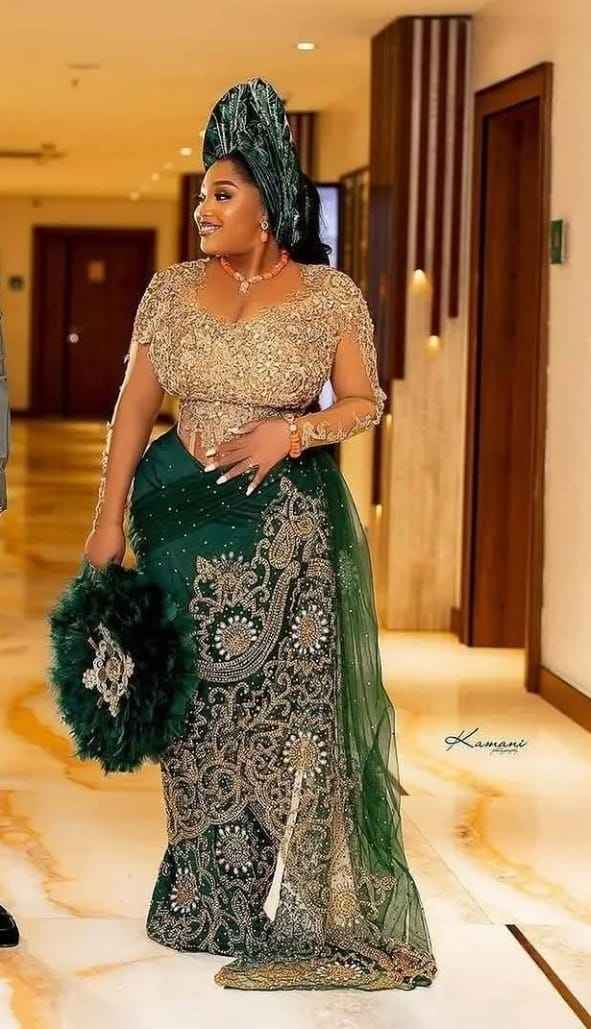 white lace gown african