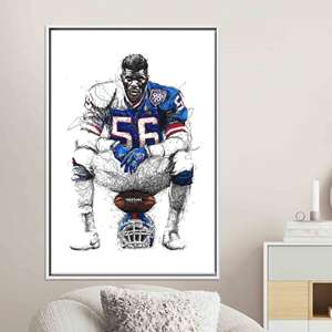 Lawrence Taylor Football Canvas Art: Motivational Sports Print,WHITE <b>FRAMED</b> CANVAS - Product Image 1